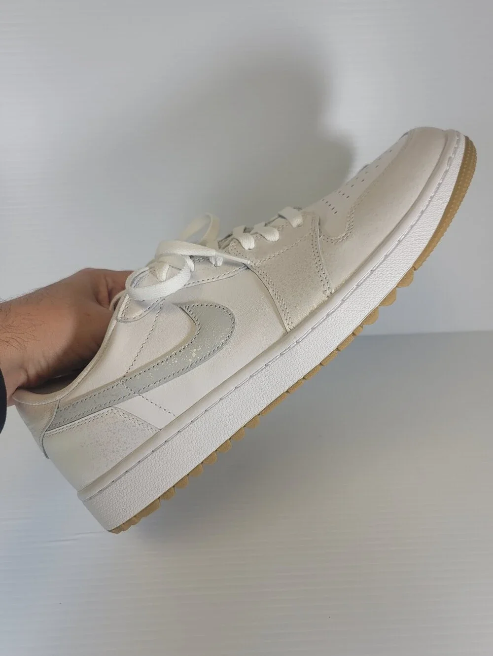 Mens Air Jordan RETRO 1 LOW GOLF White Gum Shoes New DD9315-111